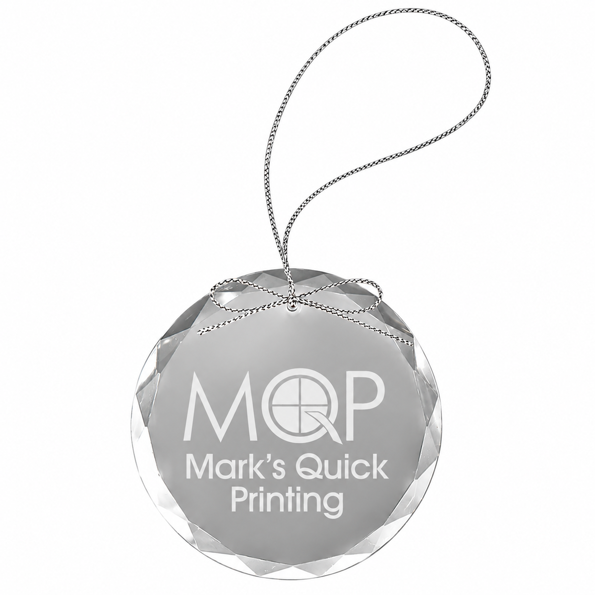 Custom Engraved Glass Ornament