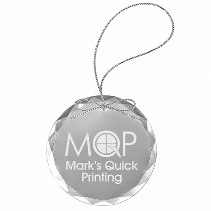 Custom Engraved Glass Ornament