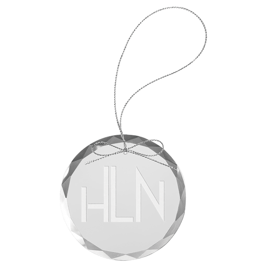 Custom Engraved Glass Ornament